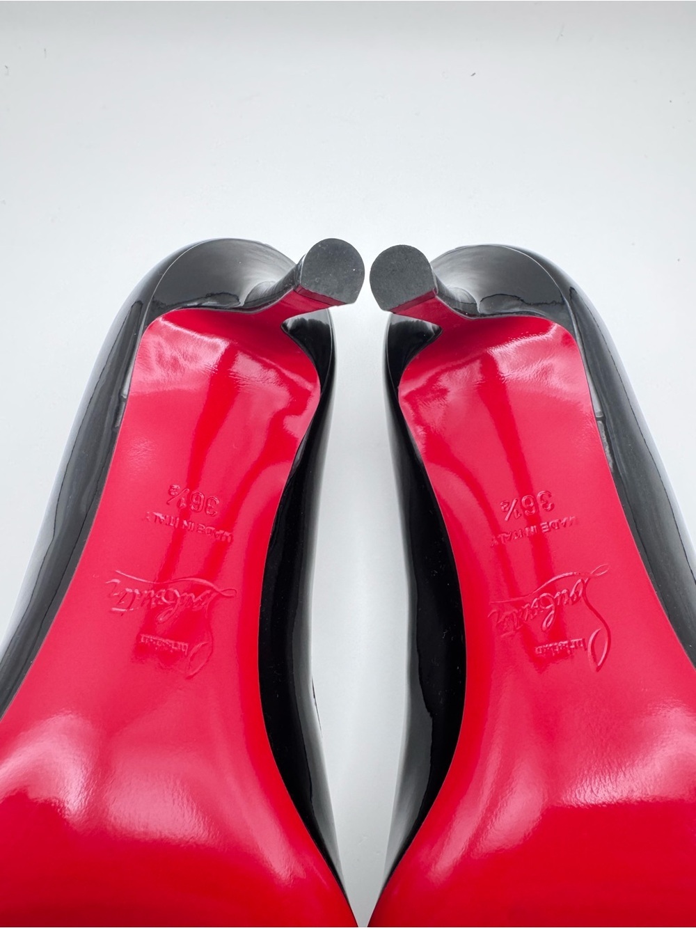 Christian Louboutin Dolly Pump 85 Black Patent Red Sole Heels EU 36.5 - Picture 9 of 9